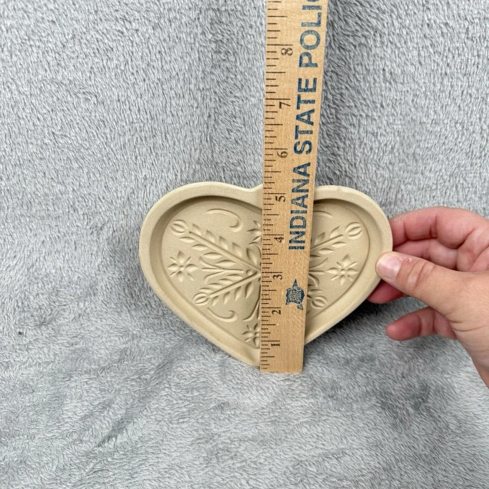 Vintage Pampered Chef Anniversary Heart Stoneware Cookie Mold Cottagecore 2000